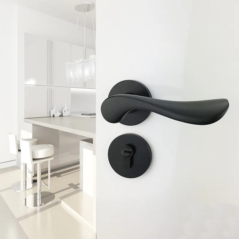 

2018 Time-limited Rushed Padlock Fechadura Free Shipping Wenzhou Black Space Aluminum Handle Lock Indoor Door Toilet Alloy