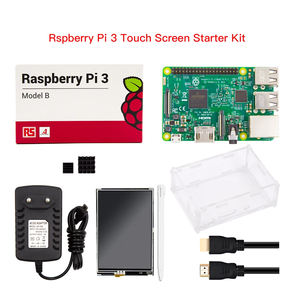 Raspberry Pi 3 Model B стартовый набор для сенсорного экрана включает 5-дюймовый акриловый