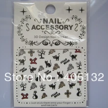 20 листов/партия наклейки для ногтей милые BLE915d-926d наклейка на тему Хэллоуина наклейки для ногтей