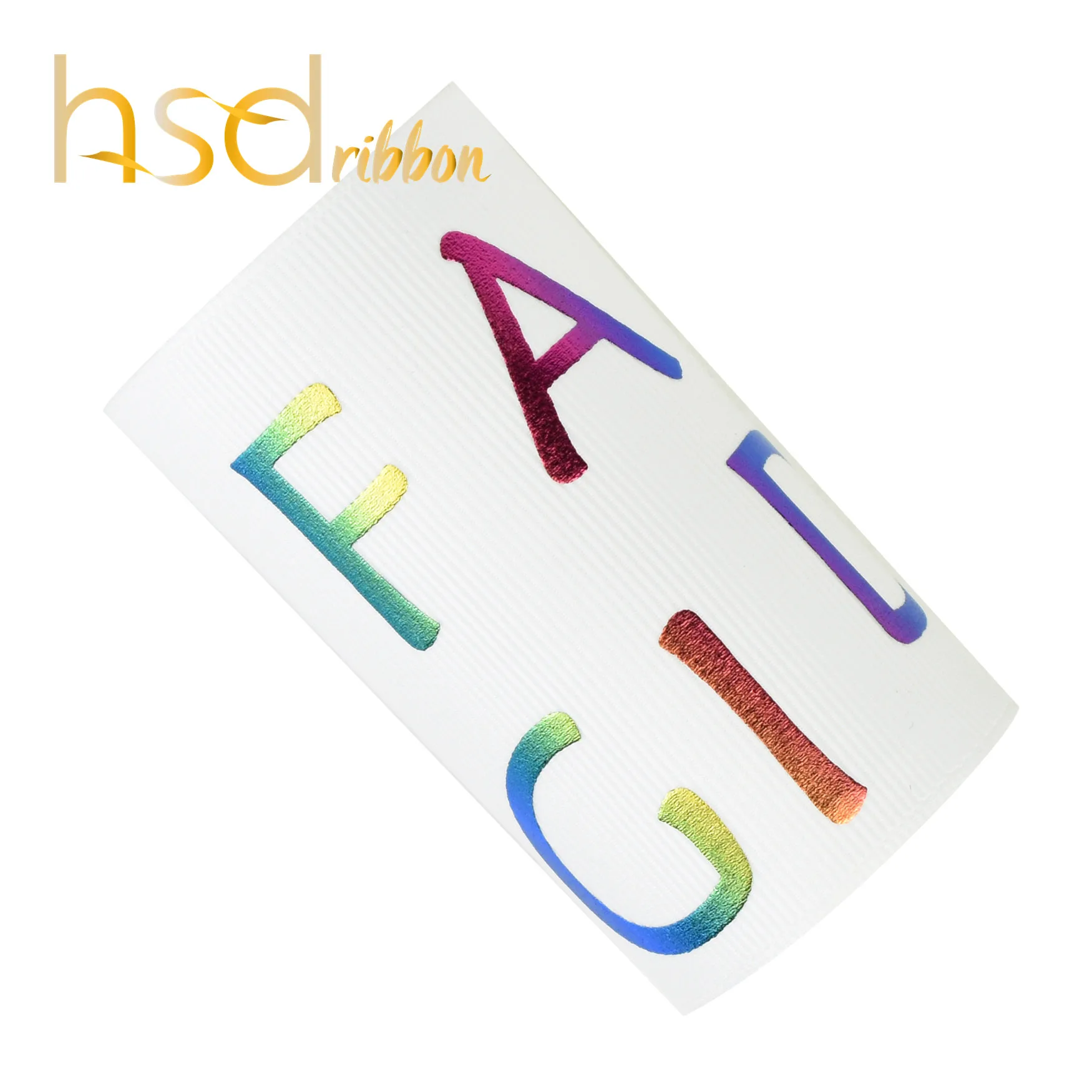 

HSDRibbon 75mm 3 inch Designer make English alphabet on White grosgrain ribbon