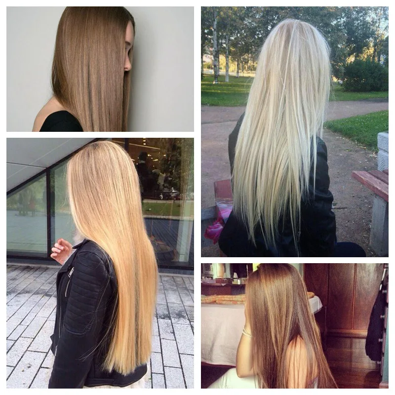 MISS WIG Blonde Synthetic Clip in Hair Extension 55cm Long Straight 5 Clip Hairpiece Heat Resistant Black Brown Color-+-+