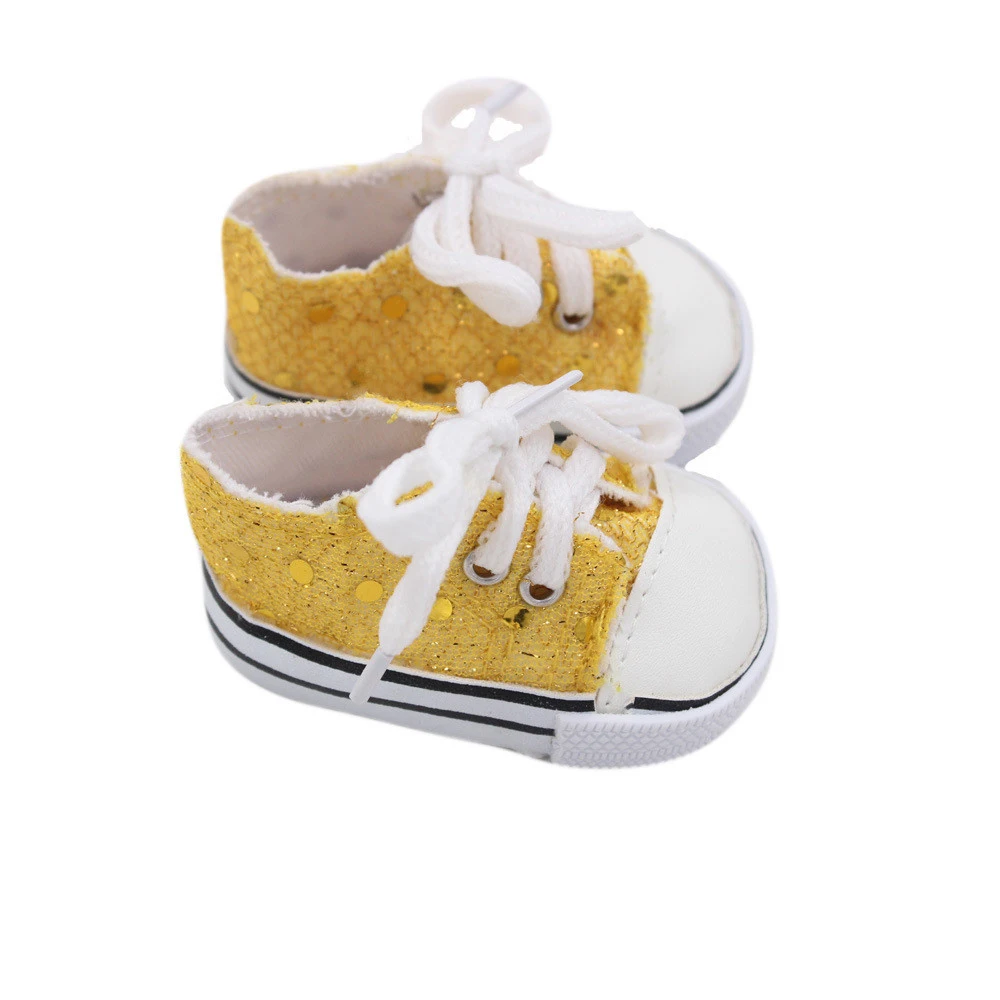 Hot Sale 18 inch Doll Shoes Canvas Lace Up Sneakers Shoes For 18 inch Our Generation American Dolls Accessories (4)
