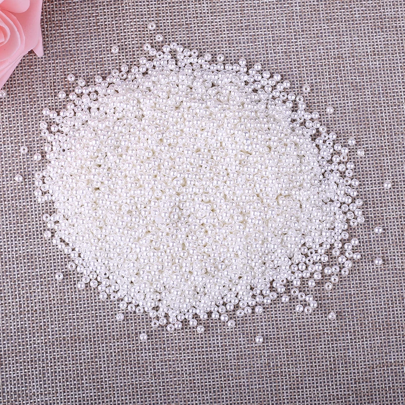

3500pcs/lot 3mm Two Hole Round Imitation Pearls Beads ABS European Small DIY Beads For Jewelry Making accessories bracelets