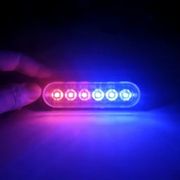 

6 LED Strobe Warning Light Strobe Grill Flashing Breakdown Emergency Light 12-24V 18W Ultra-Thin Strobe Light Car Styling