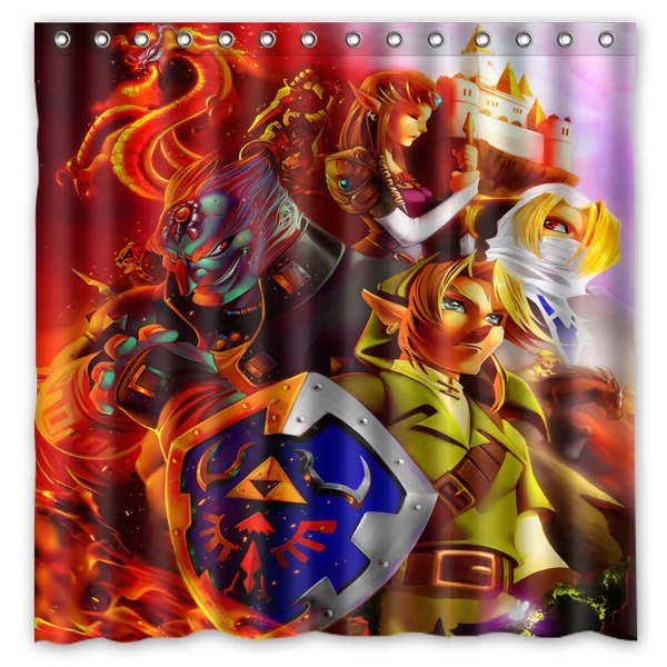 [180*180cm]Custom Legend of Zelda Polyester Bathroom Shower Curtain