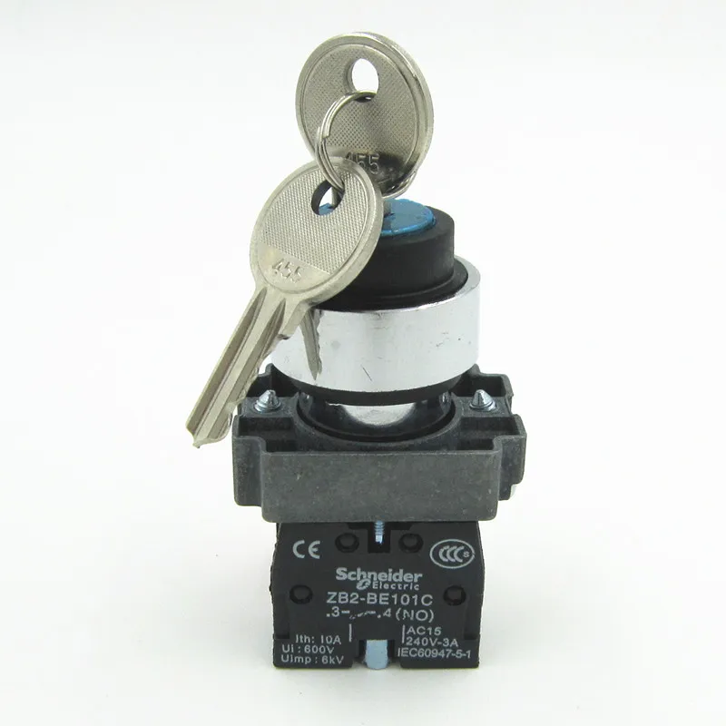 Eaton C22S WS3 MS1 K20 Key Operated Selector Switch, 3 Positions, Momentary Oper