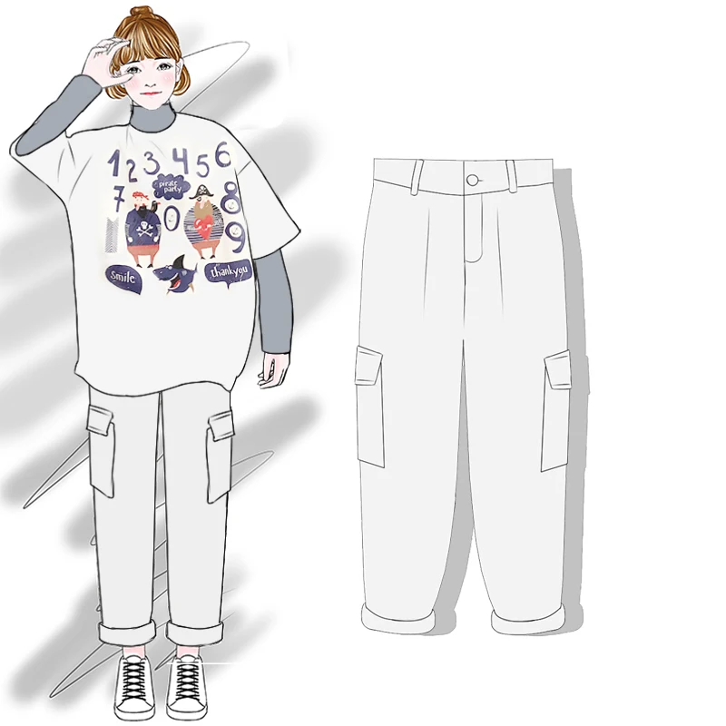 Cintura Moda Denim Ancha 2019 Alta Mujeres Marea Las Sueltos De white Primavera Nueva negro Creamy Pierna Femenina Pantalones Vaqueros vxRf5q