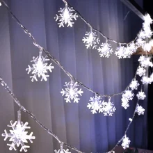 20LED 3 м гирлянды сказочные огни батарея мощность Снежинка Рождественская елка вечерние украшения для дома SKD88