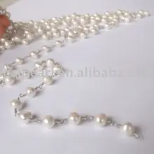 7-8 мм пресноводного жемчуга бисера изделия звено цепи Fit ожерелье и браслет