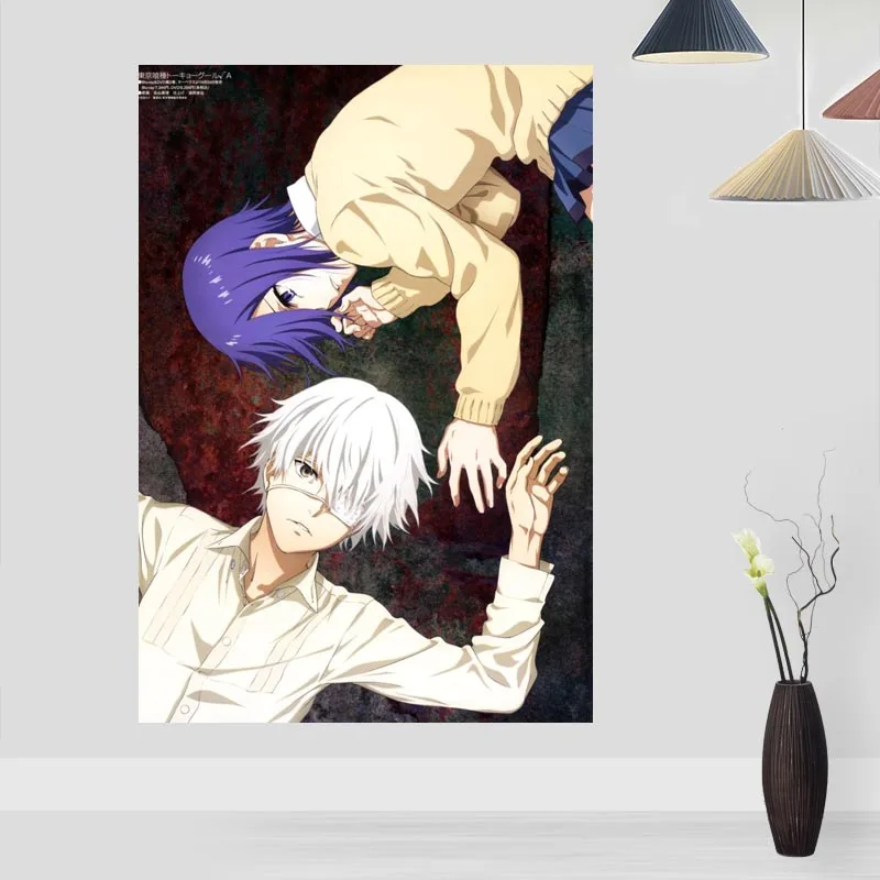 Modern Picture Tokyo Ghoul Poster Paintings For Living Room Wall Art Silk Fabric Cloth Decoration Poster For Children Gift Painting Calligraphy Aliexpress