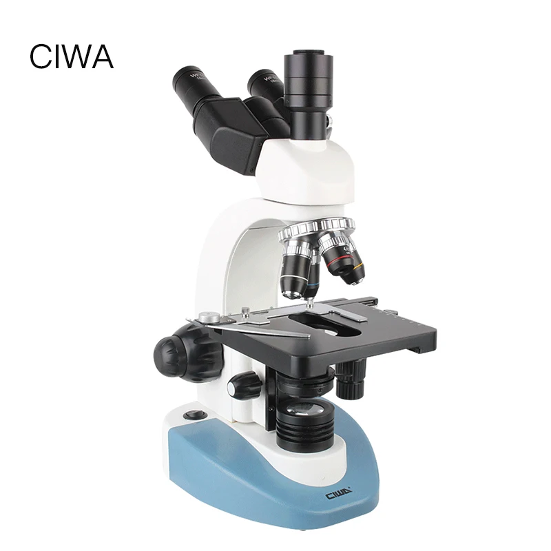 CIWA Профессиональный биологический 40X-1600X микроскоп бинокулярный бинокль HD научный эксперимент светодиодный монокулярный микроскоп