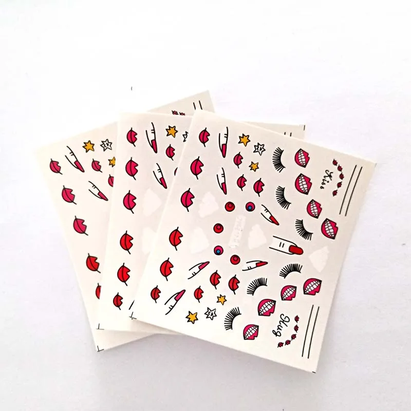 

3pcs Nail Sticker Feathe DIY Manicure Slider Embossed Adhesive Nail Art Tips Decorations Decals B11