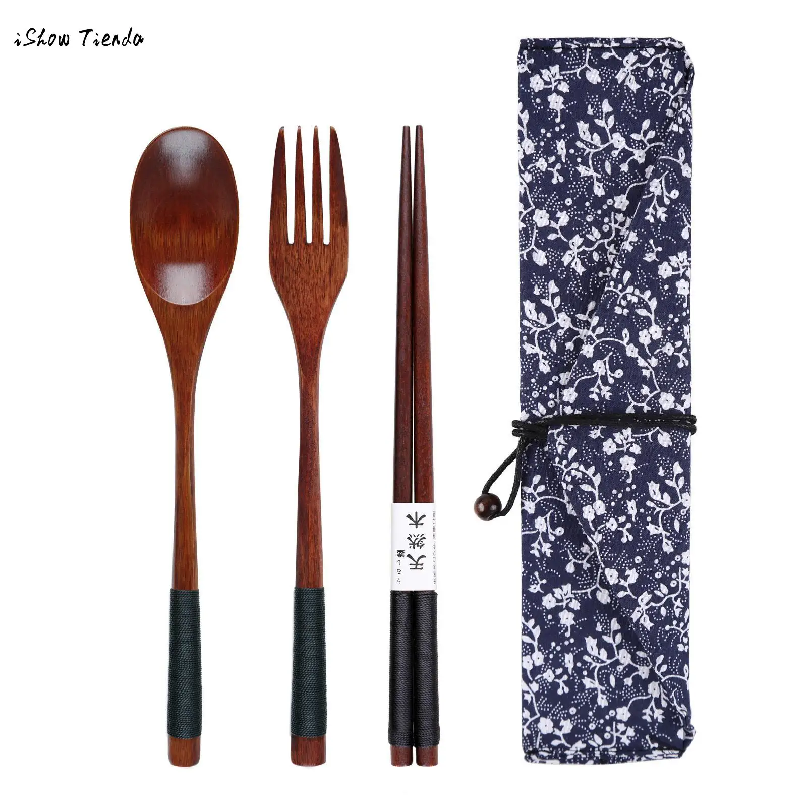 

3pcs Wooden Spoon Bamboo Dinnerware Sets Kitchen Cooking Dinner Utensil Tool Soup Teaspoon Catering Tableware Kit