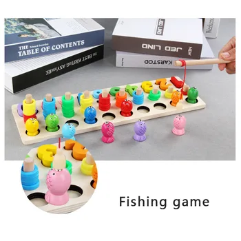 

Children Wooden Montessori Fishing Game Didacticos Materials Giochi Montesorri Toys Teaching Math Toys For Children oyuncak