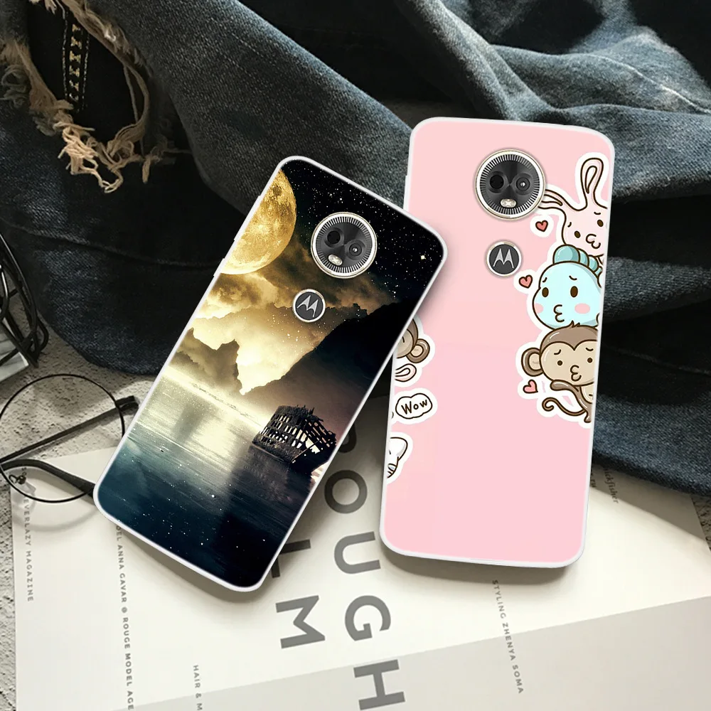 Модный милый чехол для телефона с мультяшными животными Motorola Moto E5 Plus окрашенный