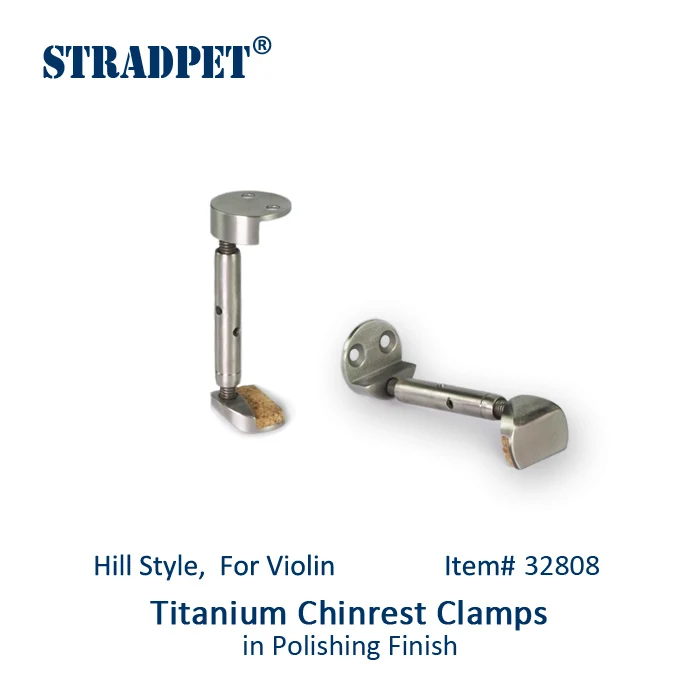

STRADPET Titanium Chinrest Clamps, Chinrest Screws in Titanium Bright, Hill Style, for Violin, Violin Accessories