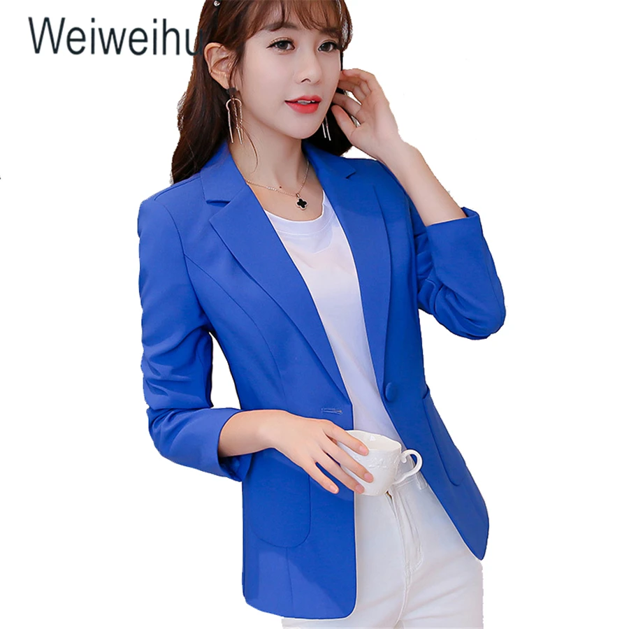 

Womens Blazer Jackets 2019 Slim Fit Long Sleeve Blazers Single Button Coat Slim Office Lady Jacket Female Tops Blazer Feminino