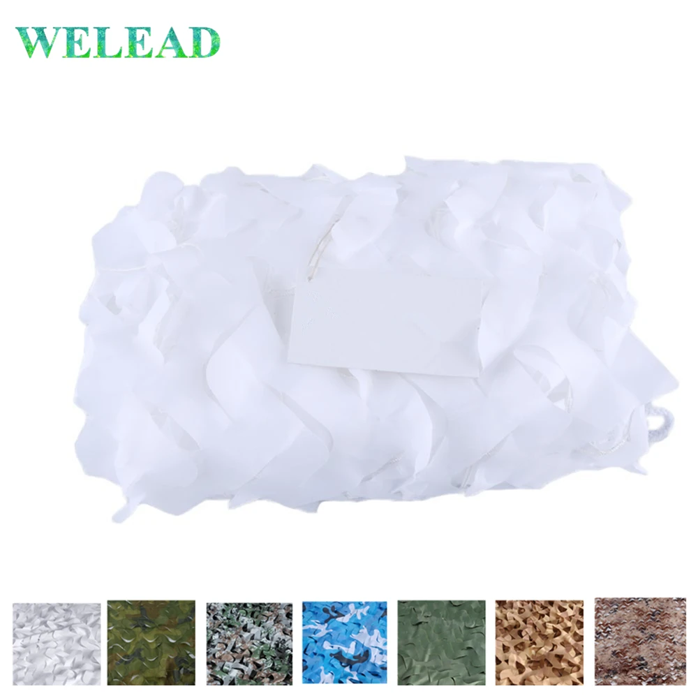 

WELEAD 4x6M Reinforced Camouflage Net Military White Blue Sand 4x6 6x4 6*4M 4*6M for Garden Shade Camo Netting Hiding Mesh Cover