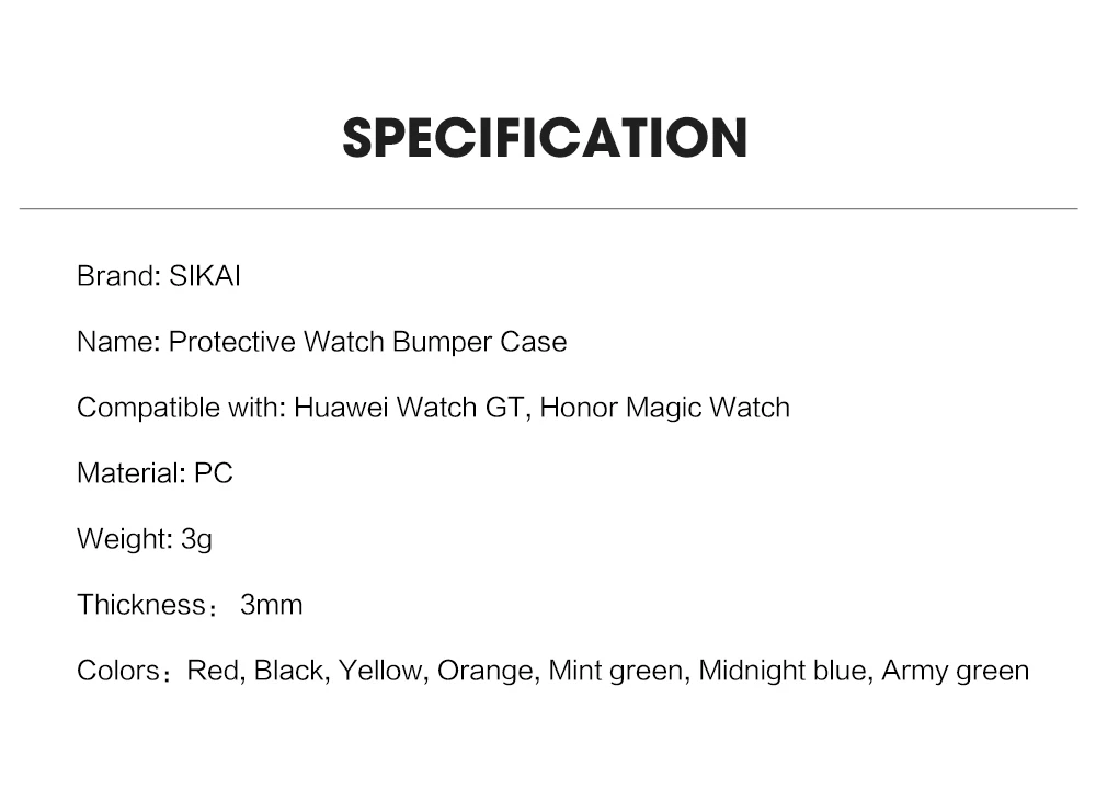 Чехлы для huawei watch GT Active, классические спортивные Чехлы, прочная броня, цветная защитная оболочка из поликарбоната, умные аксессуары SIKAI