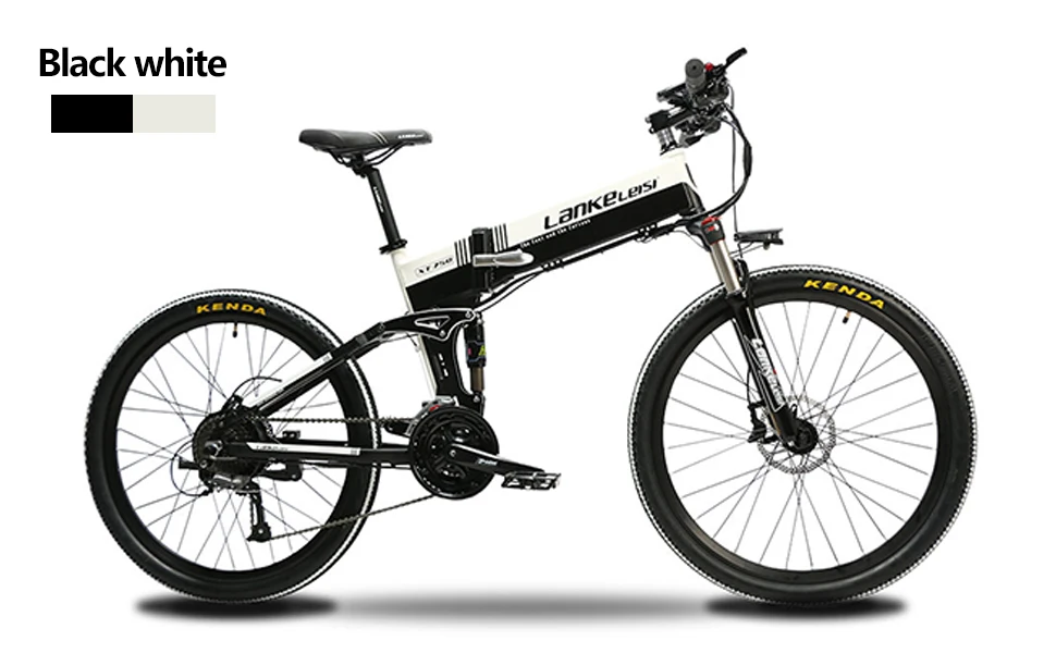 Flash Deal Lankeleisi XT750 Foldable Folding E-Bike Electric Bike Full Suspenion Fork 12.8A Battery  27 Speeds 500W 48V Motor Smart 18