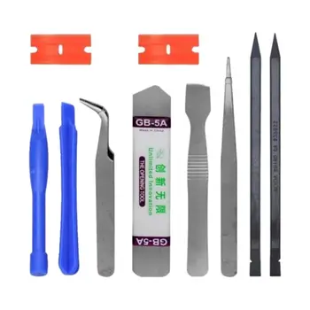 

10 in1 Mobile Repair Opening Tools Pry Screwdriver Kit Set For Cell Phone iPhone