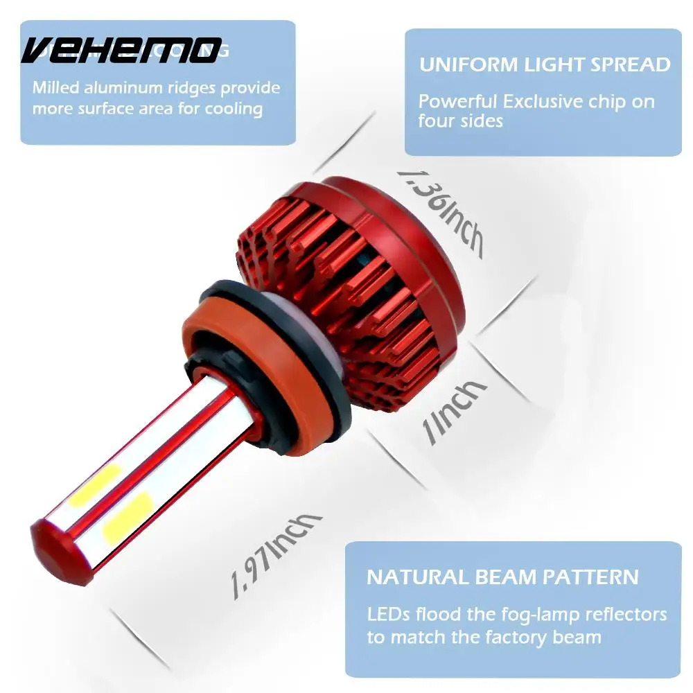 H8/H9/H11 for Lighting Assembly LED Headlight Car Styling Fog Light Bulbs Safety Replacement Front Lamp Super Bright | Автомобили и