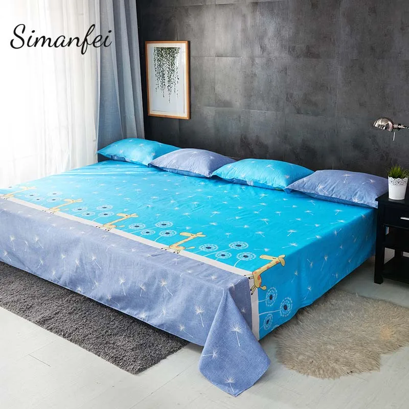 

Simanfei Simplicity Pattern Printing Brushed Fitted Sheet Mattress Cover With Elastic Band Soft Bedding Linens Home Textile