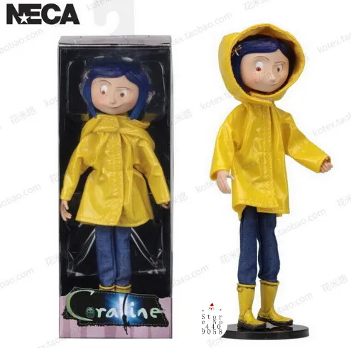 NECA детские игрушки Коралина и секретная дверь куклы фигурка 7 дюймов плащи свитер версия Caroline подарок для девочек