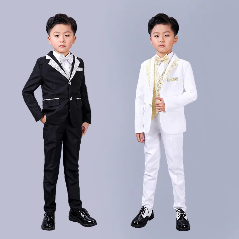 Boys clothes childrens formal suits shirt vest Bow tie belt coats pants 6 pcs boys suits for 4-13 years teenager boys clothing Boys clothes childrens formal suits shirt vest Bow tie belt coats pants 6 pcs boys suits for 4-13 years teenager boys clothing