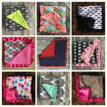 Детское одеяло с нашивкой Минки, вязанное, подарок для душа, детское Хлопковое одеяло, детское супер-мягкое одеяло, покрывало для сидения автомобиля