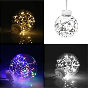 

Creative 10LED 1Pcs Bubble Glass Wishing Ball Copper wire String light 3V Battery Decoration Christmas String Curtain Lights