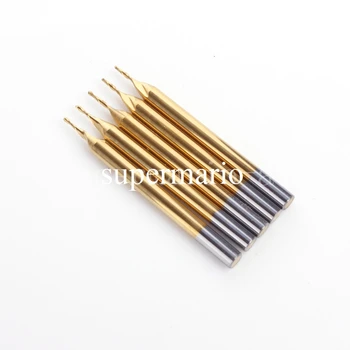 

5x 1/8'' 3.175mm Titanium Coated Carbide CNC Two Double Flute Ball Nose Drill Bit for Wood Metal 0.8mm x3mm (2QX3.0803-Tix5pc)
