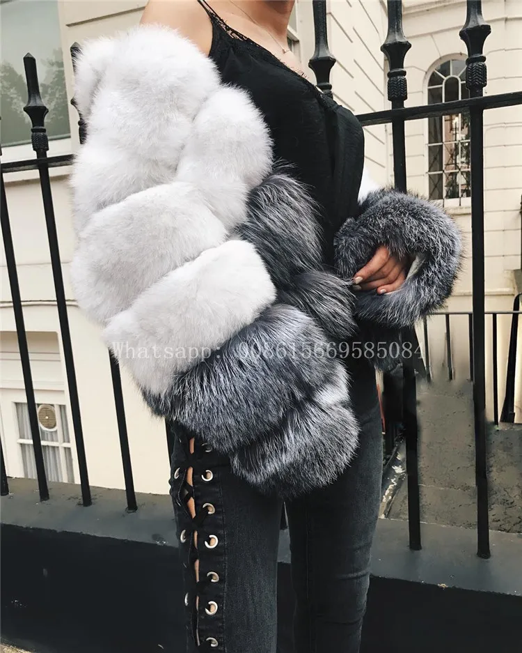 Новое Поступление Женское зимнее плотное меховое пальто из натурального Лисьего меха куртка высокого качества пальто из лисы наряд размера плюс