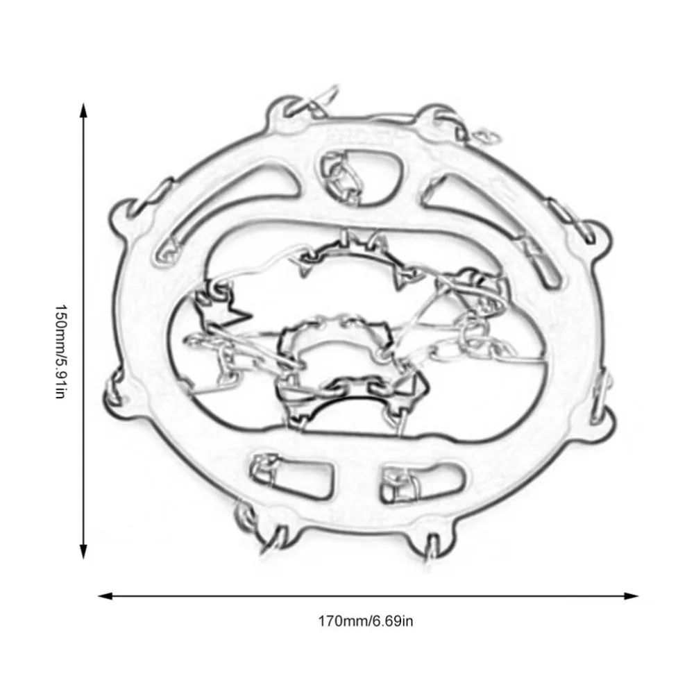 2 шт 8 зубов 2 размера спортивная противоскользящая накладка против скольжения на льду бутсы ботинок Захваты Crampon цепь Спайк снег для пешего туризма альпинизма