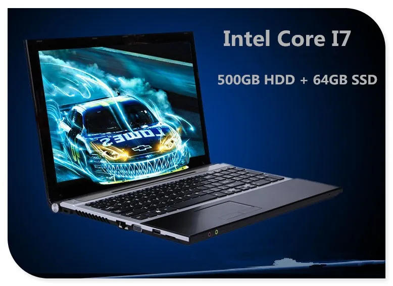 15,6 дюймовый ноутбук Intel Core I7 4 Гб ОЗУ 500 Гб HDD и 64 Гб SSD DVD RW игровой ноутбук компьютер wifi камера