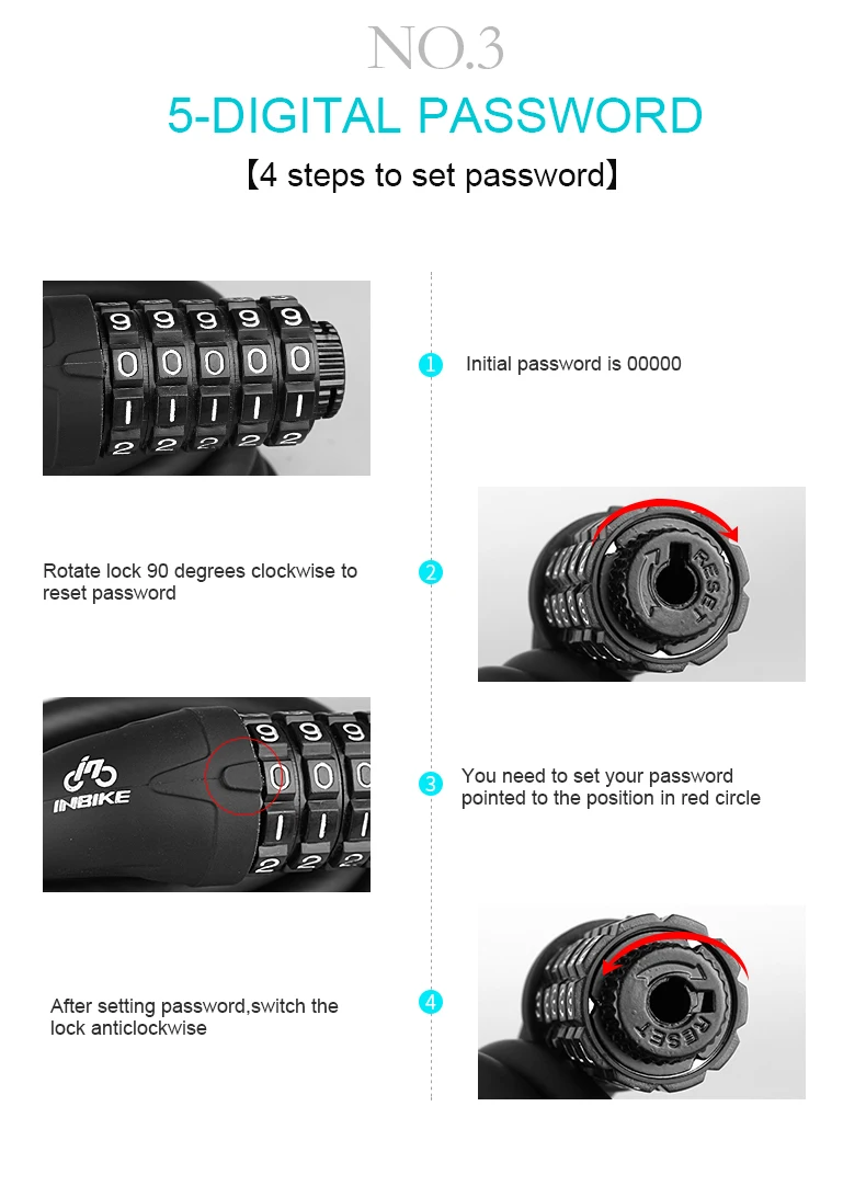 INBIKE велосипедный замок 1,8 м велосипедный кабельный замок Противоугонный замок с 3 клавишами Аксессуары для велосипеда llaveros bisiklet cadeado chave D16719