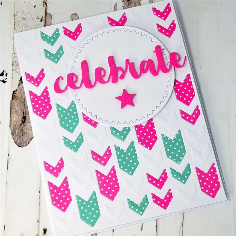 

DiyArts 1PC/lot DIY Arrow Background Metal Cutting Dies Craft Dies Embossing Stencil 77.2*100mm Decoration Scrapbooking New 2018