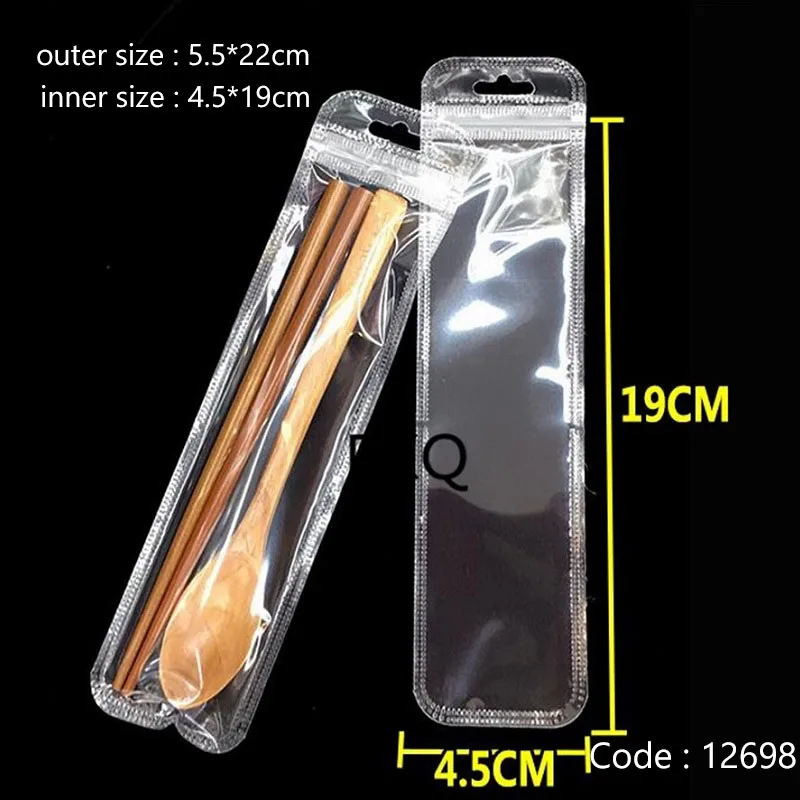 100 шт/партия пластиковая молния упаковка для мобильного телефона аксессуары прозрачный упаковочный пакет для ювелирных изделий/ремесел/мелких предметов Упаковка 9/13 - Цвет: inner size -4.5x19cm