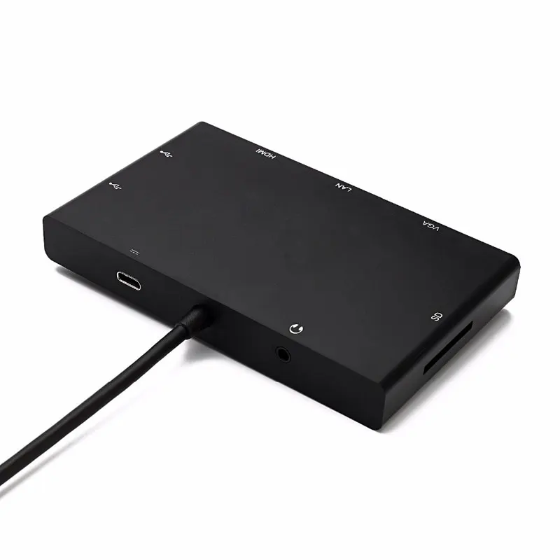 EASYA USB 3,1 tipo-C HDMI VGA RJ45 Gigabit Ethernet adaptador USB-C con la policía de tarjeta SD ranura + puerto de Audio de 3,5mm para Macbook Pro - 6