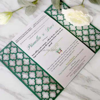 

50pcs Personalized Moroccan Gate Laser cut Elegant Wedding Invitation/ Modern Wedding/monogram wedding invitations