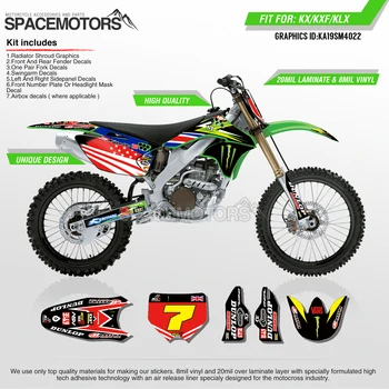 

MotoSpace Customized Team Graphics Backgrounds Decals 3M Custom Stickers For KAWASAKI KX250F 2013 2014 2015 2016 022