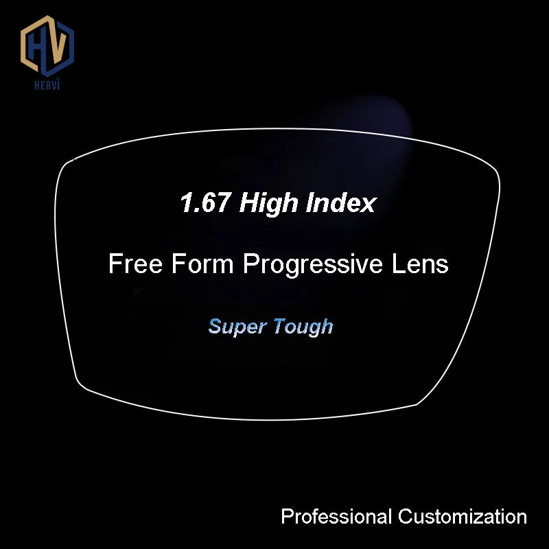 

1.67 Digital Free Form Progressive No-Line Multi-Focal Prescription Customized Optical Lenses With Anti-Reflection Coating 2 Pcs