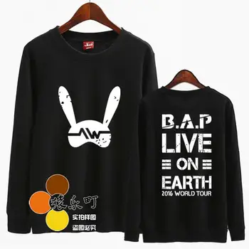 

Kpop bap b.a.p awake world tour on earth printing o neck sweatshirts for babies spring thin pullover hoodies