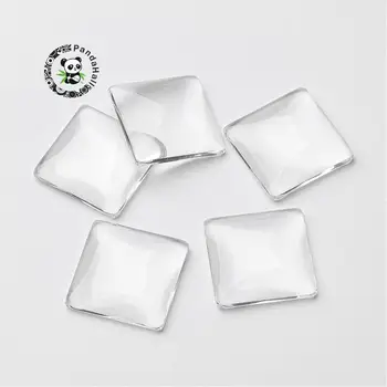 

10mm 12mm 15mm 20mm 25mm 30mm Transparent Glass Square Cabochons Clear For Jewelry DIY