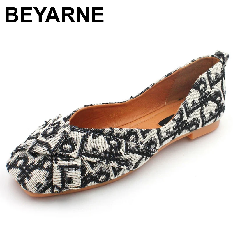 

BEYARNEFlats Shoes Woman Slip On Casual Canvas Ladies Shoes New SpringAutumn Footwear LazyLoafers Breathable Female Espadrilles