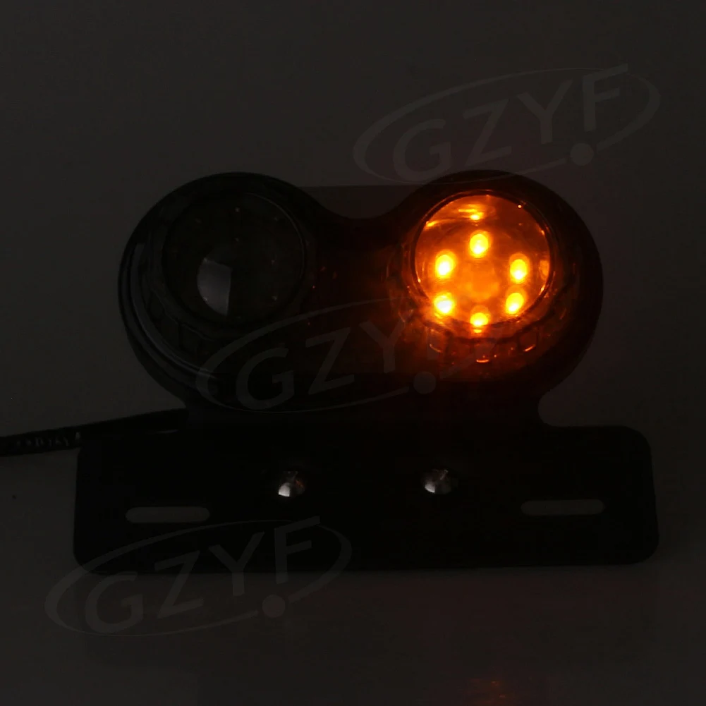 E-mark Universal Intergrated LED Turn Turning Signal Brake Tail Light License Plate Smoke