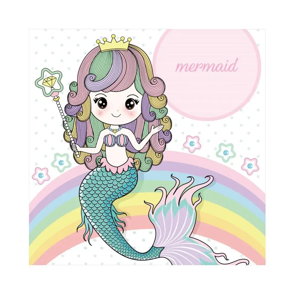 Yeele Cartoon Mermaid Photography Backdrop Animal Wall Baby Shower Birthday Party Custom Photocall Background For Photo Studio
