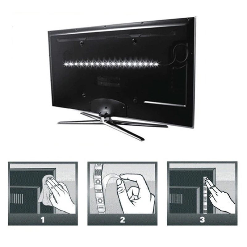 Светодиодная лента 5 в постоянного тока USB 3528 SMD 50 см 1 м 2 RGB холодный теплый белый