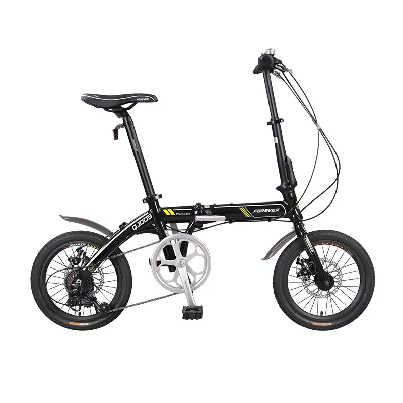 Best Man and Woman Bilateral Folding Pedals Front and Rear Mechanical Disc Brake Ultra-light Portable Small Aluminum Alloy Bike 2