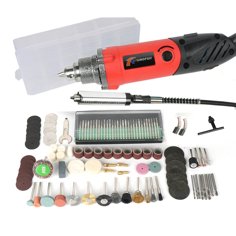 Najtaniej TUNGFULL wiertarka elektryczna obrotowe akcesoria narzędziowe sprzęt gospodarstwa domowego narzędzia wiertarka Dremel Mini wiertarka zmienna prędkość